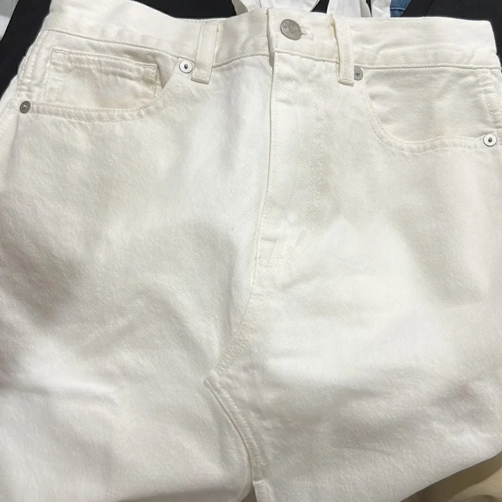 Madewell The Rilee Denim Midi Skirt Tile white NWT
